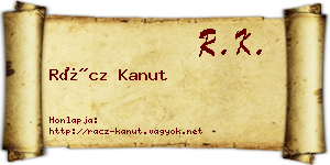 Rácz Kanut névjegykártya
